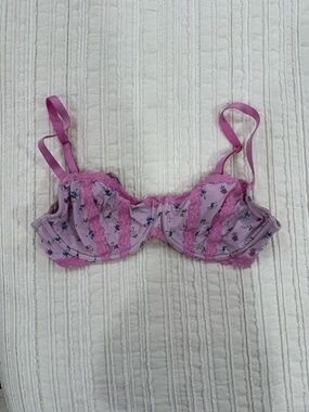 aerie Pink Floral Lace Underwire Bra